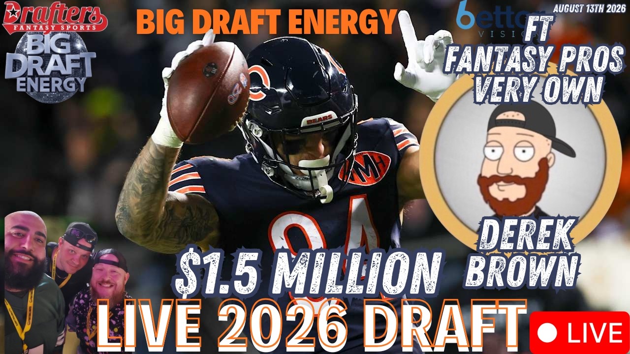 LIVE-драфт по фэнтези-футболу 2026 с Дереком Брауном 🦆 Drafters Best Ball с призовым фондом $1,5 ...