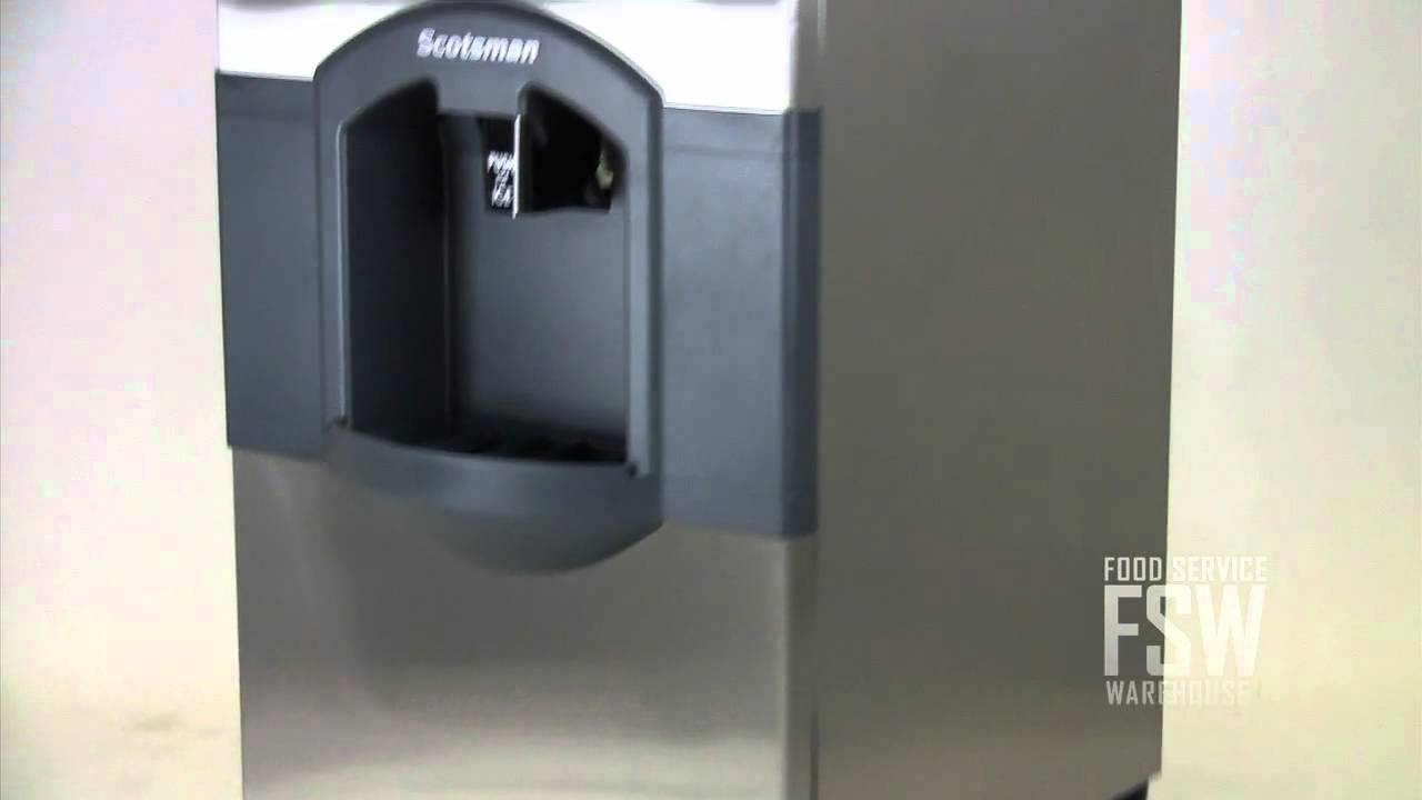 Scotsman (C0630SW-32A_ HD30B-1H) 722 Lb Half Size Cube Ice Machine with Hotel Ice Dispenser