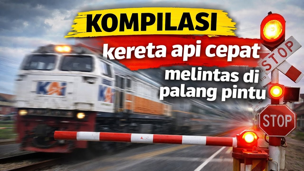 KOMPILASI Kereta Api cepat melintas di palang pintu @ramaneyana71 