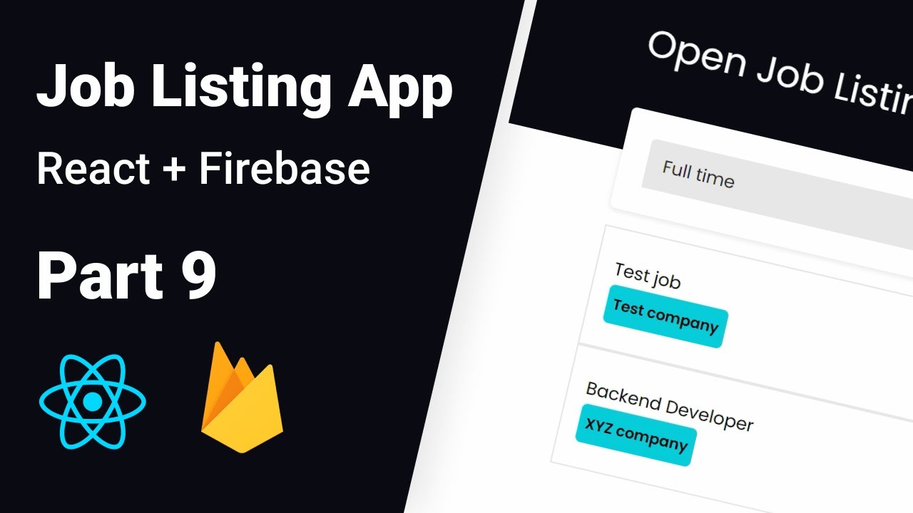 Job Listing App | React js project (Hooks, Material UI, Firebase) - Part 9