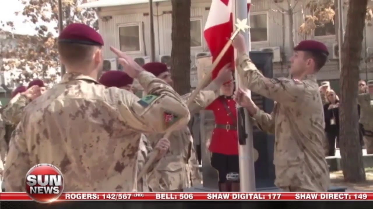 RAW: Canadian flag lowering ceremony in Kabul, Afghanistan
