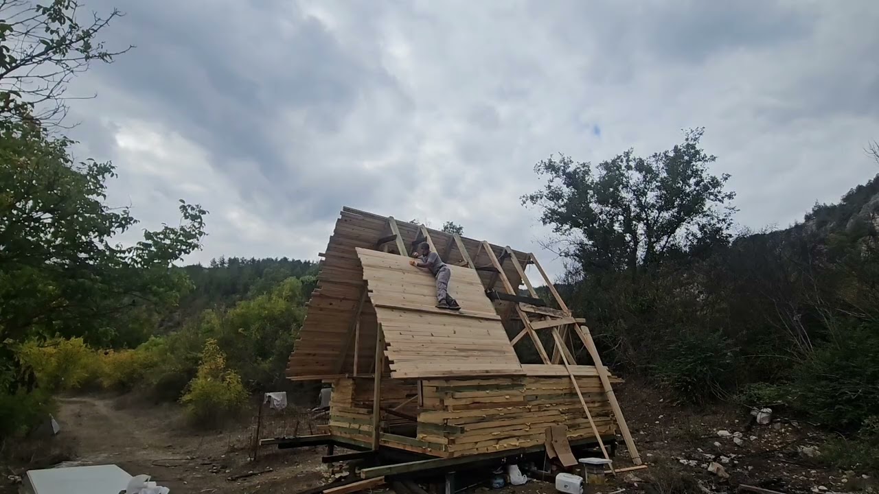 AHŞAP KULÜBE çatı lambri döşemesi #roof decking 7,8,ve 9 gün 