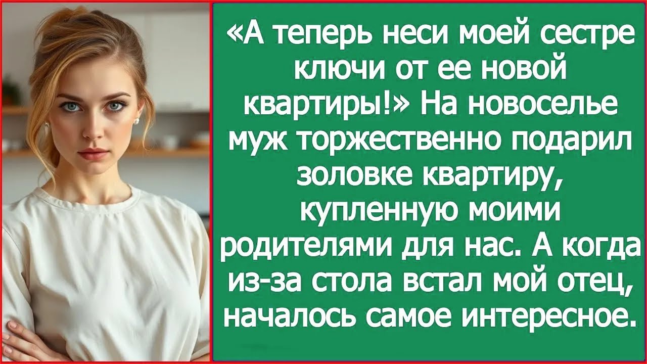 А теперь неси моей сестре ключи от ее новой квартиры! Муж подарил золовке нашу квартиру