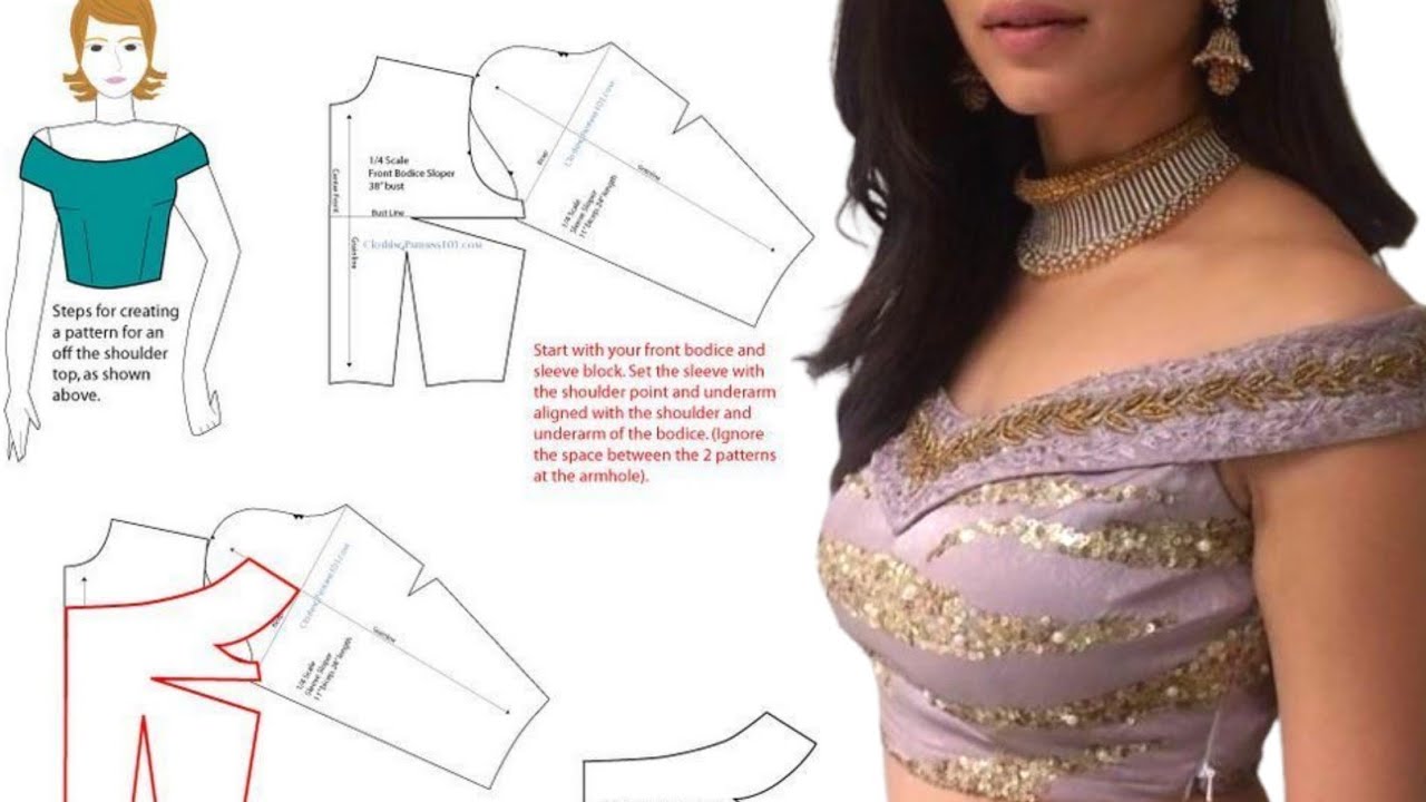 off shoulder blouse cutting || off shoulder blouse design || pattern making