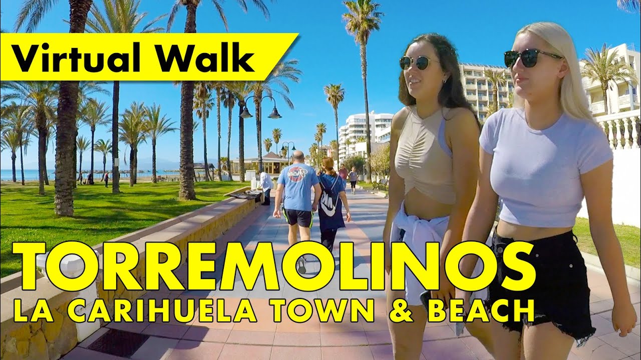 Torremolinos beachfront tour - March 2022 - La Carihuela town & beach immersive virtual walking tour