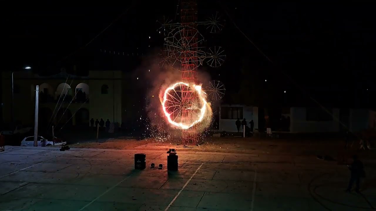 QUEMA DE FUEGO PIROTÉCNICOS EN LA LAGUNA GUADALUPE OAXACA.  2023