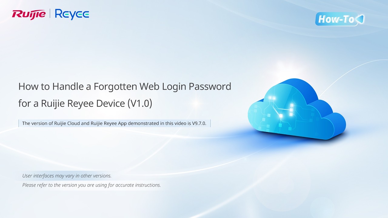 How to Handle a Forgotten Web Login Password for a Ruijie Reyee Device V1. 0