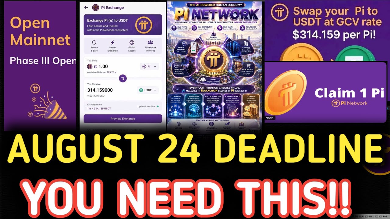 🚨 PI NETWORK ВОТ-ВОТ ВСЁ ИЗМЕНИТ! ДЕДЛАЙН 24 АВГУСТА, БИТВА ЗА GCV И ПРОРЫВ PINETBOOK! 🚨