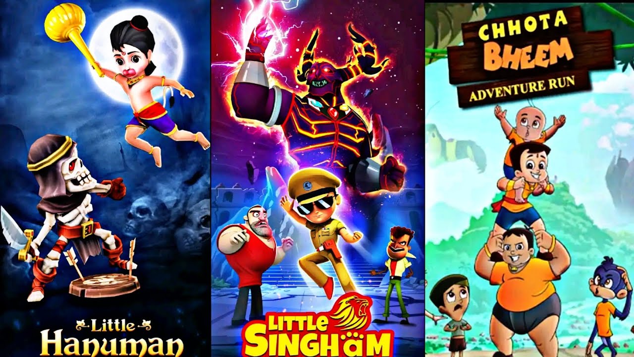 Little Singham Mobile Game, Little Hanuman Mobile Game, Chhota Bheem Adventure Run 2024 🤩❤️