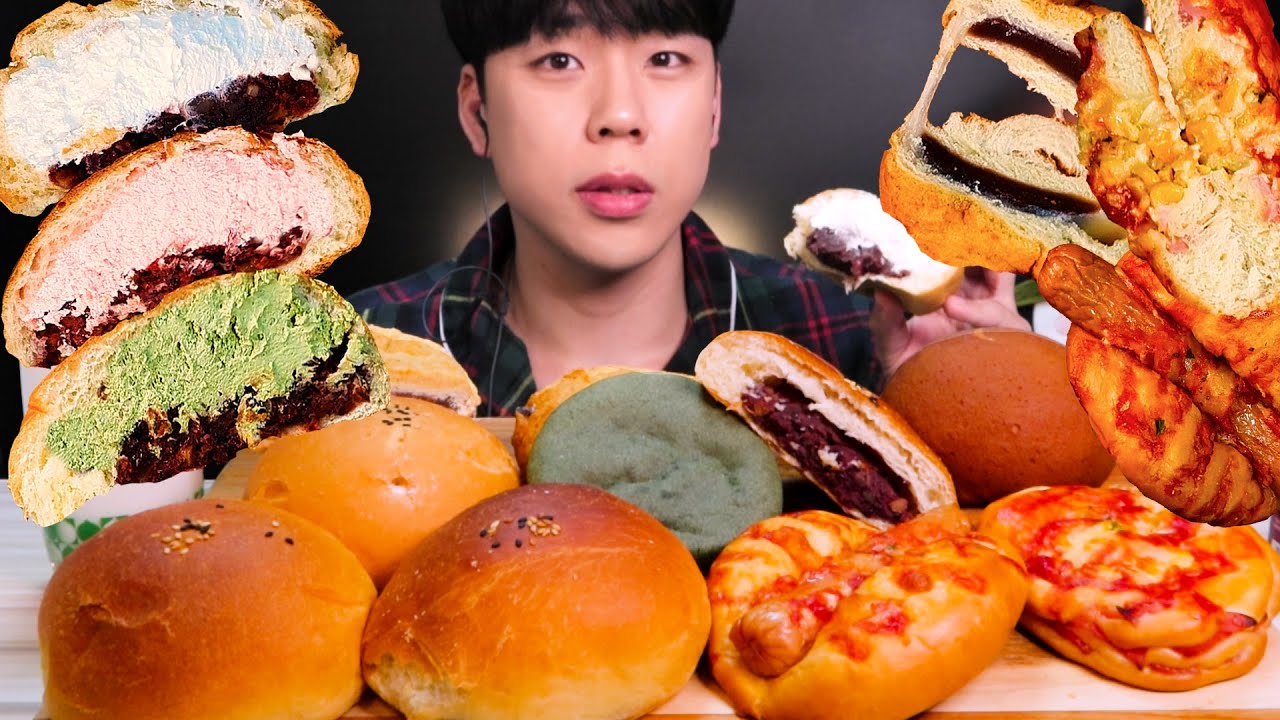 ASMR 근대골목단팥빵 크림빵 먹방 리얼사운드クリームパンCream bread MUKBANG REAL SOUND