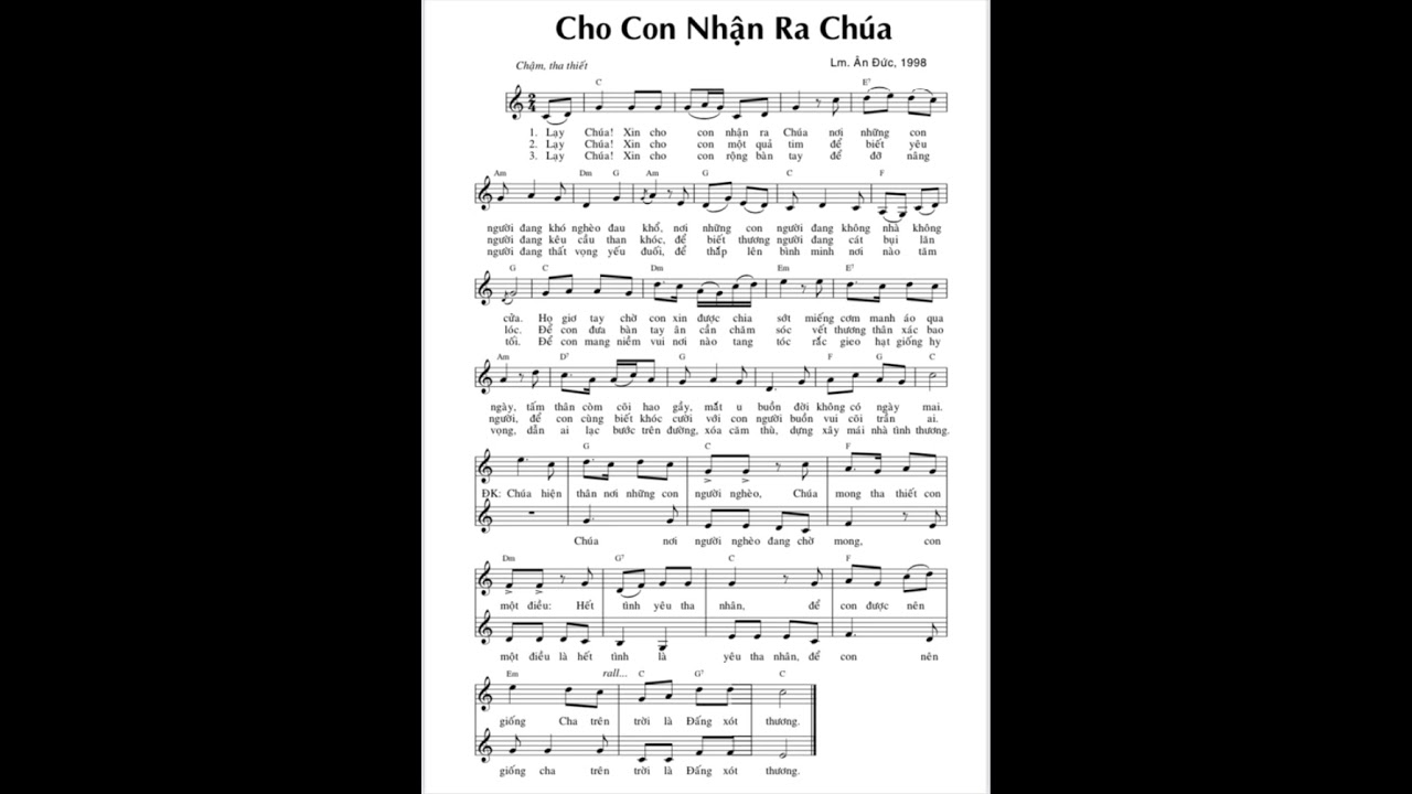 Cho Con Nhận Ra Chúa ( LM Ân Đức) Ca Đoàn Đức Mẹ Vô Nhiễm