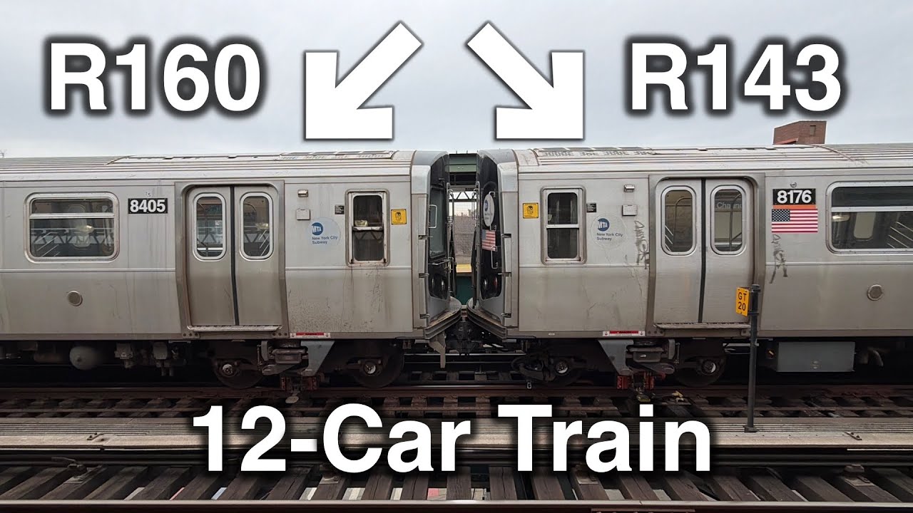 12-Car R143/R160 Mixed Consist on the J Line at Chauncey St