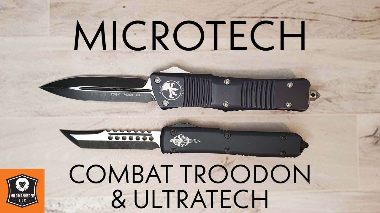 The Microtech Combat Troodon OTF Pocketknife (and Ultratech cameo):  A Classic Mild Mannered Review