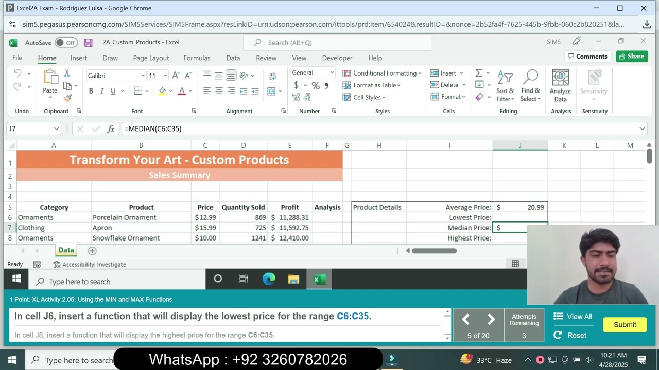 Excel2A Exam | Excel2A Simulation Exam | Excel 2A and 2B Simulation Exam | Excel 2A Simulation Exam