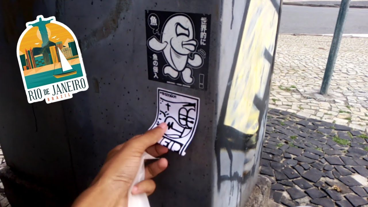 Sticker Slapping in Rio De Janeiro (Copacabana beach 🏖️) - @SHEIPGRAFFITI