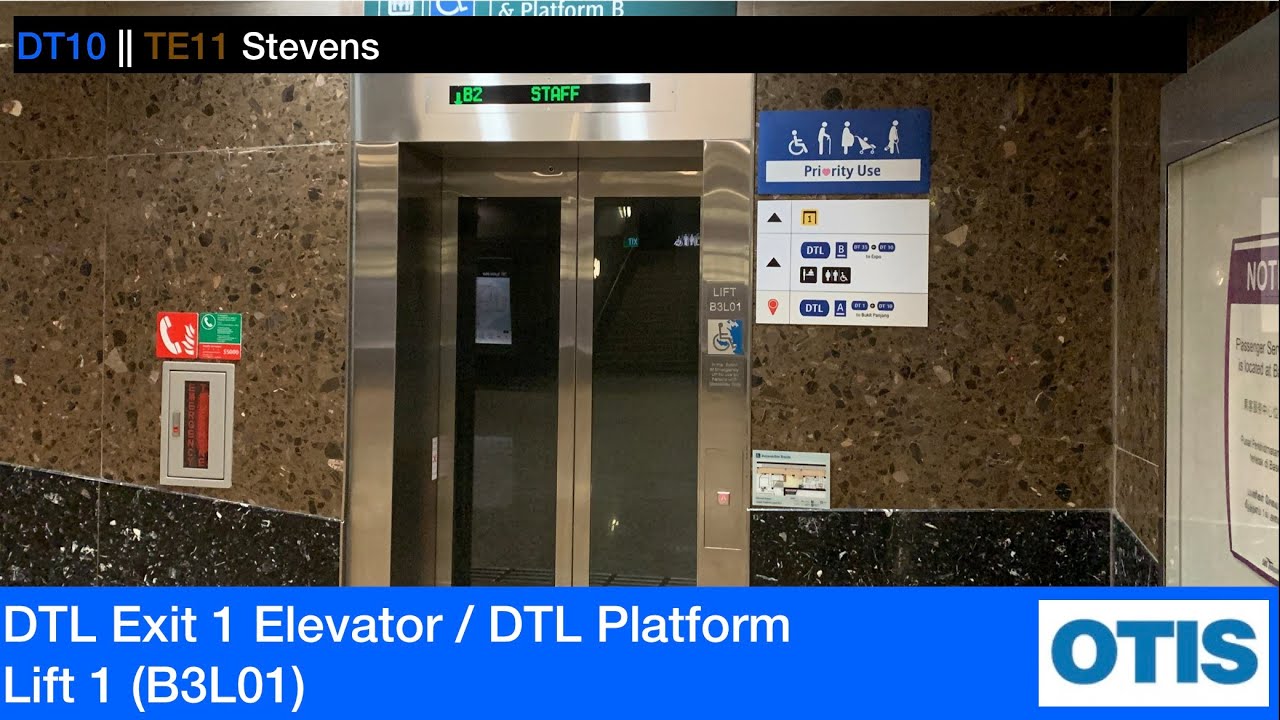 Stevens MRT Station || Otis Elevator (DTL Exit 1/DTL Platform | Lift 1)