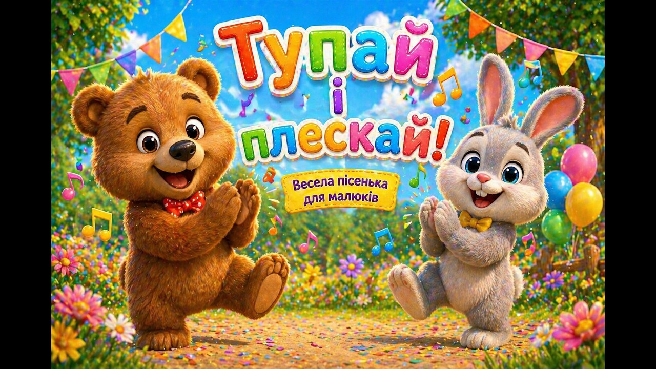 «Тупай і плескай! 🐻🐰 Весела пісенька для малюків»