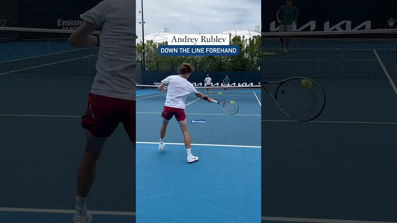 Andrey Rublev drilling forehands 🎾 💥 #Tennis #Rublev