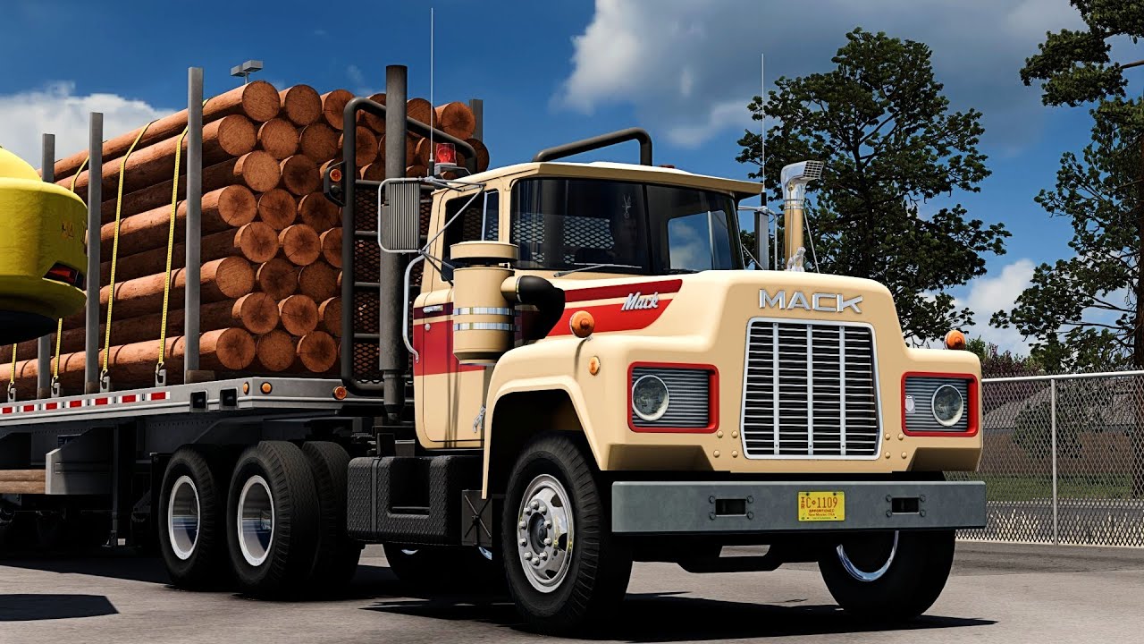 ATS 1.57 | Mack R Heavy Haul With E9 V8 Straight Pipe