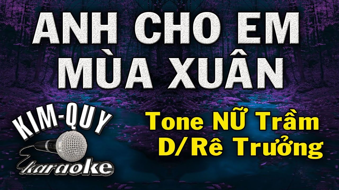 ANH CHO EM MÙA XUÂN - KARAOKE - Tone NỮ Trầm ( D/Rê Trưởng )