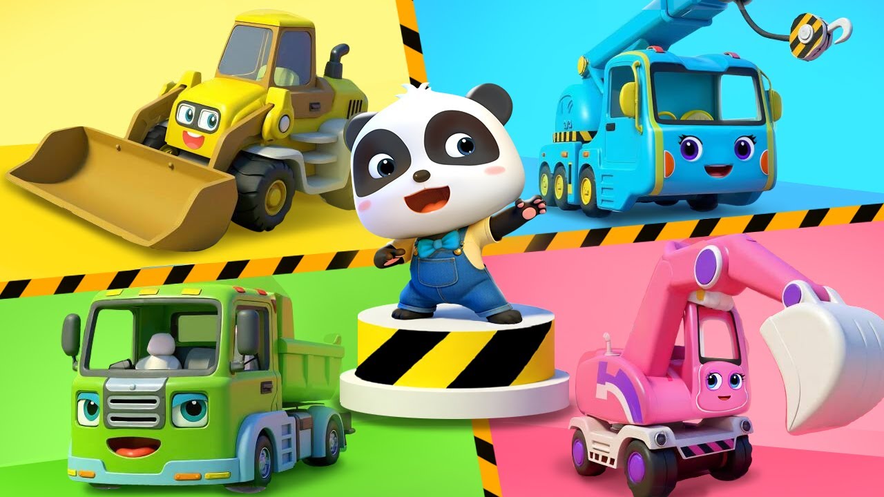 Construction Trucks, I Need Your Help | Learn Excavator + More Nursery Rhymes | BabyBus - Cars World