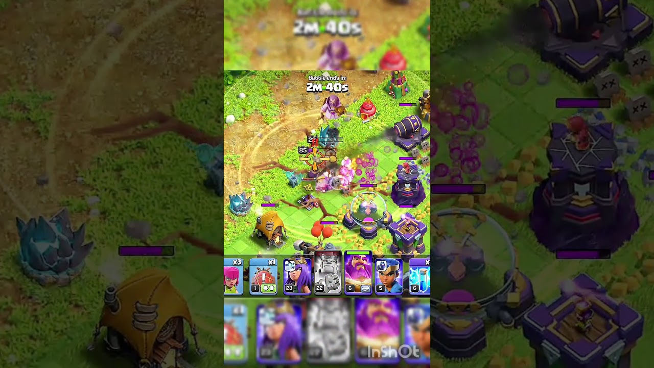 ARCHER QUEEN VS BARBARIAN KING AND GREAT WARDEN 💀