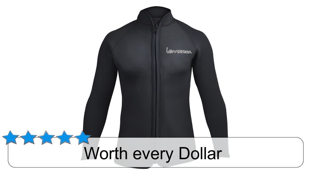 Lemorecn Adult’s 3mm Wetsuits Jacket Long Sleeve Neoprene Wetsuits Top