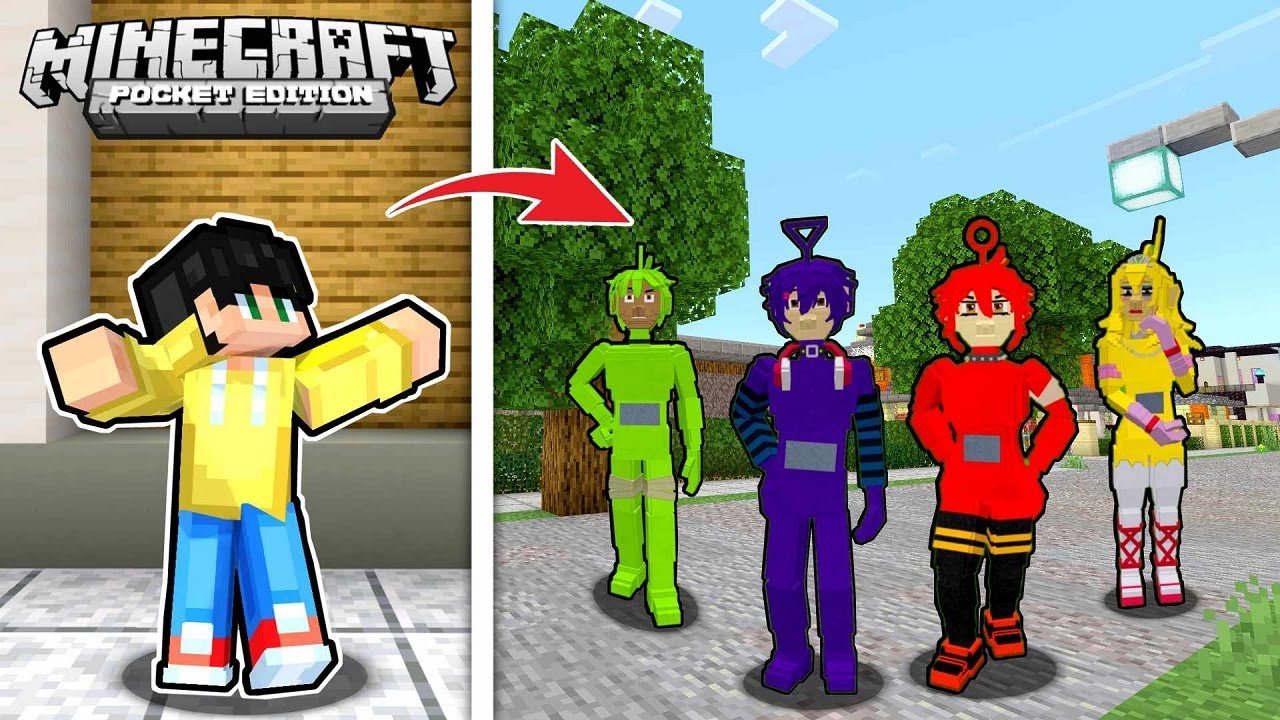 Team Realistic TELETUBBIES SINAGIP ang UWU CITY sa TAONG ALIEN sa Minecraft PE