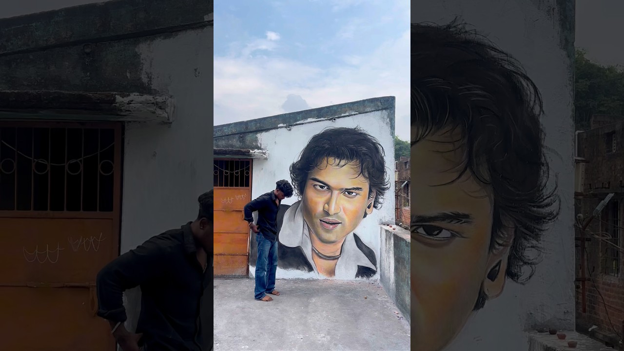 Chalk art of Zubeen da ❤️ #art #zubeengarg #shortsvideo #yrshorts