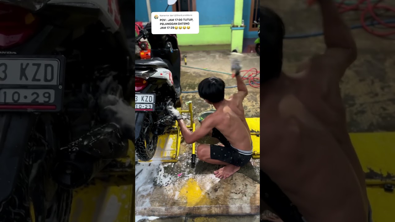 emang kurang asem nih datengnya pas mau tutup #cucimotor #shortsfeed