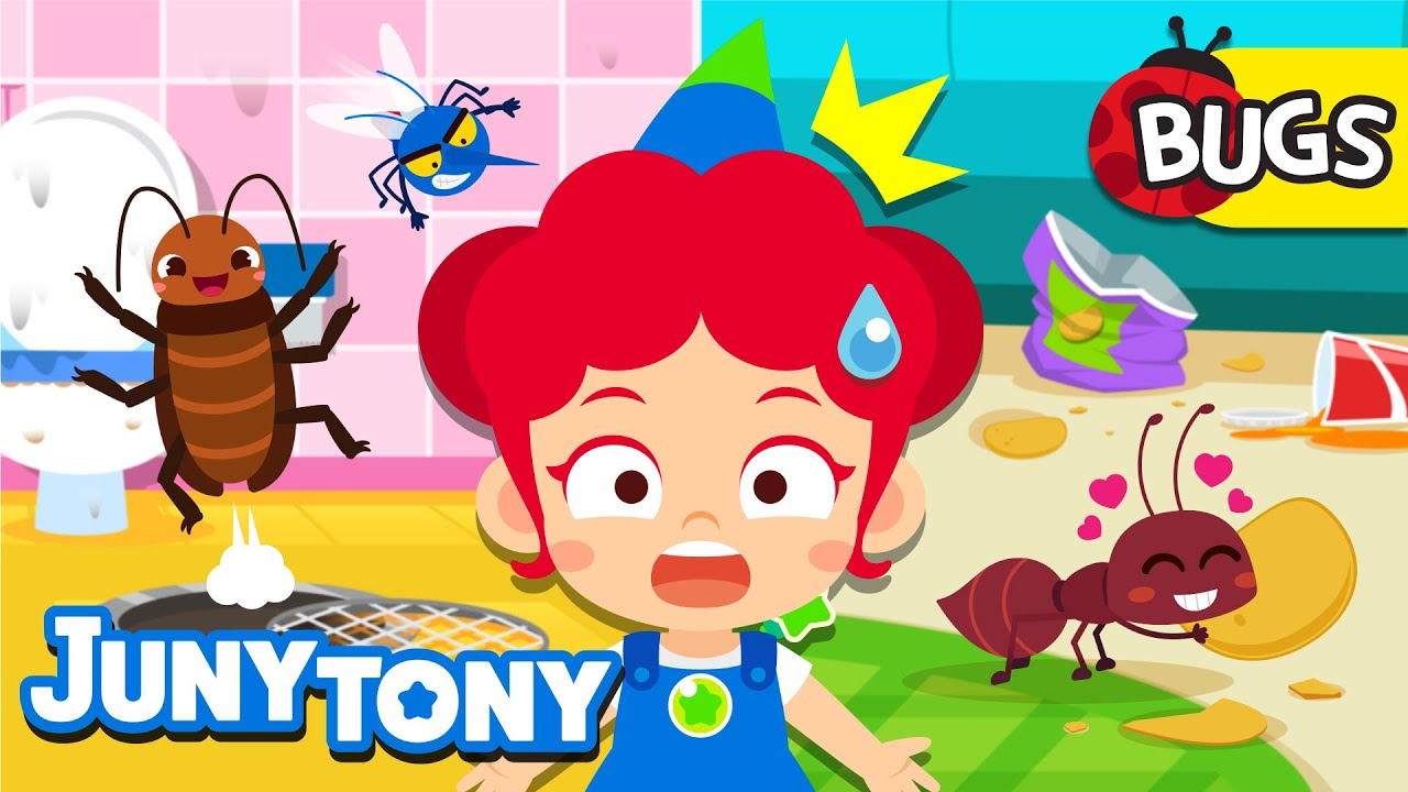 Bugs at Home | Dirty place&rsquo;s a perfect playground! | Insect Songs for Kids | JunyTony