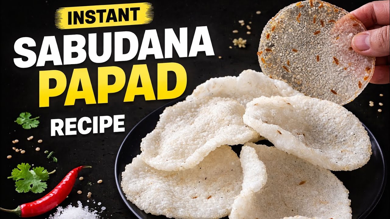 न उबालना न पीसना न सोडा बिना खार पाउडर के सालों तक चलने वाला साबूदाना पापड़ की रेसिपी |@Mummyfoods 