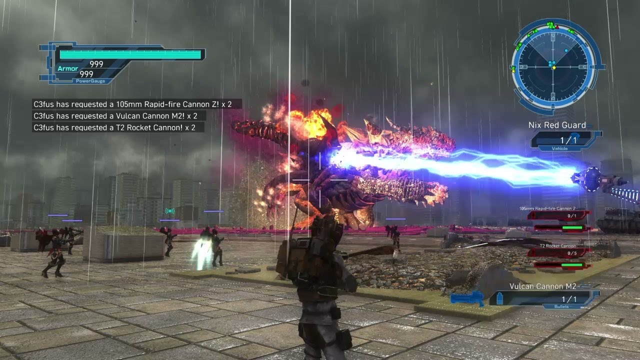 EDF 5 DLC 2-11 Weapon Farming Gunships AR Inferno Engage Mysterious Monster ( Earth Defense Force )
