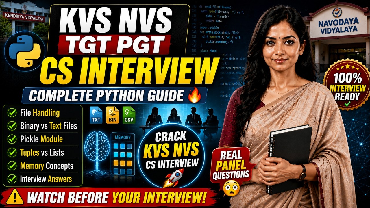 🔥 KVS NVS TGT PGT CS Interview 🔥 Python Questions Real Panels Ask Again & Again #kvsnvsinterview