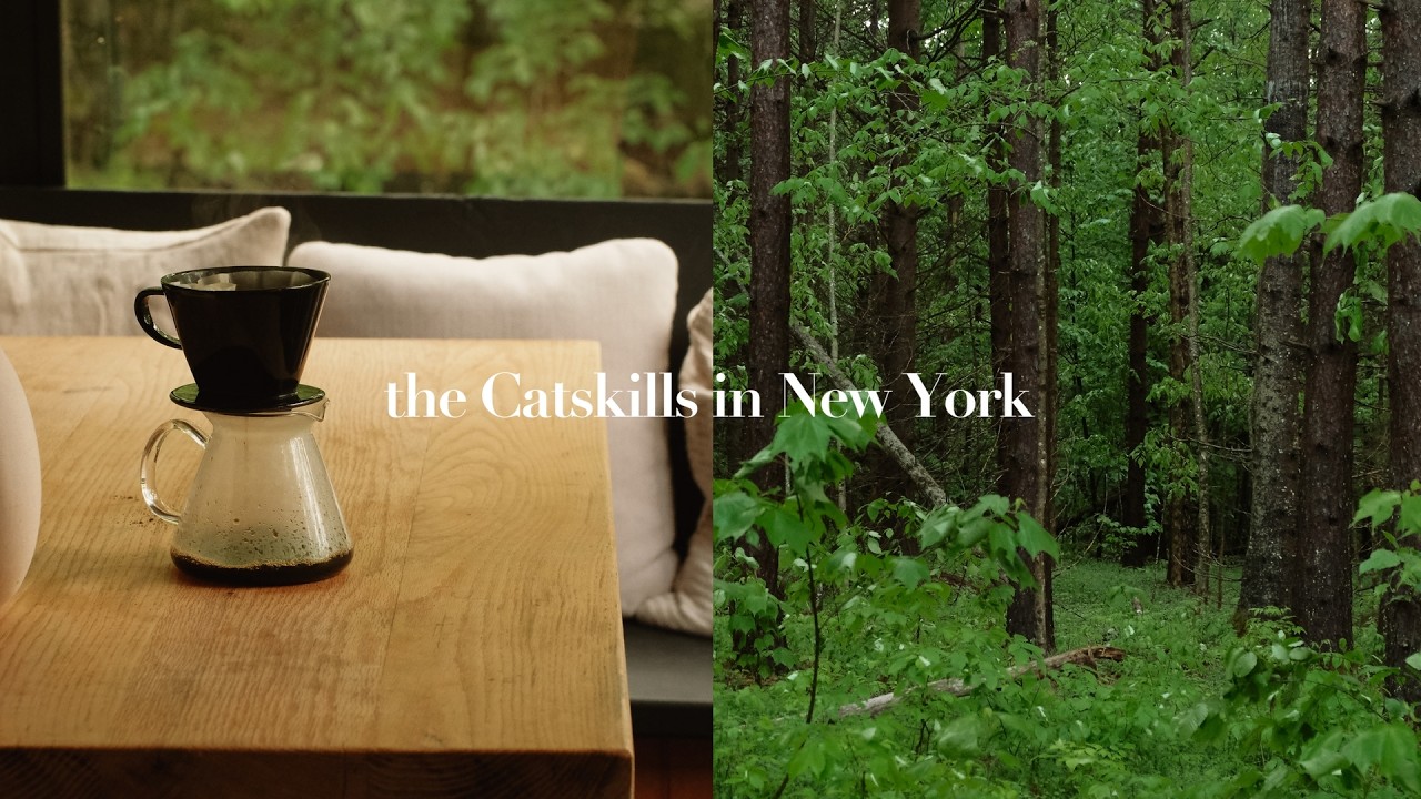 🗽 New York - 뉴욕 사람들이 찾는 힐링하는 장소 고양이를 사랑하는 마을 🏕 Catskills NY . 숲속 글램핑 . 하이킹 . 불멍 . 뉴욕 . 브이로그 . 캠핑 🌿