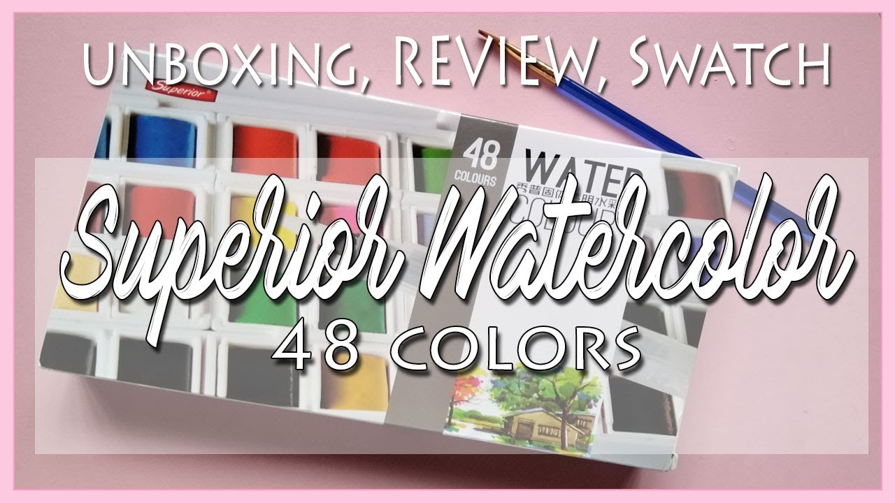 Superior watercolor | 48 colors | unboxing, review and swatch