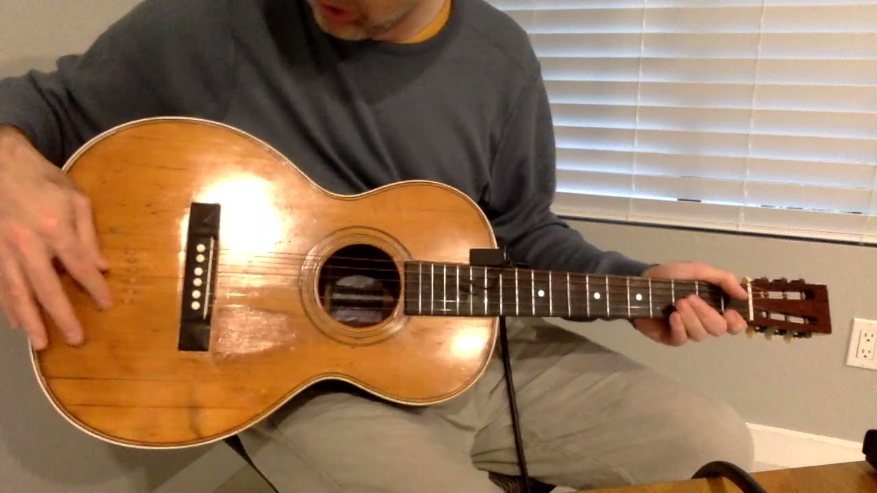 $1 Min Bid. 1900s Louis Sutz Acoutic Guitar. Best Vintage Parlor Guitar.