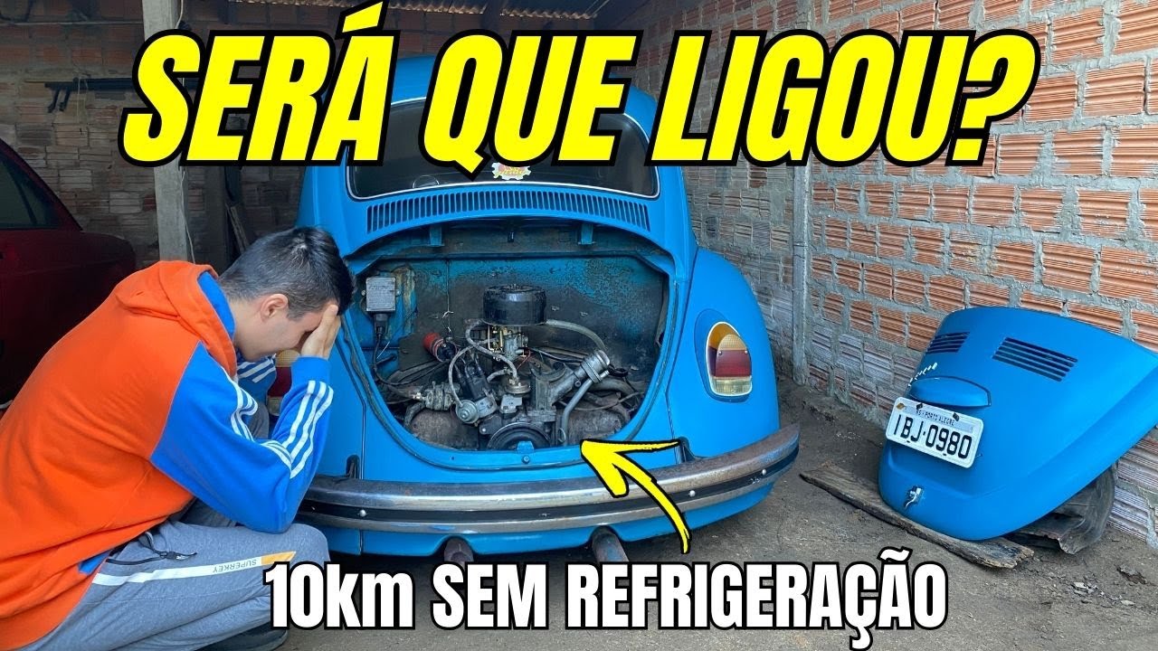 TENTANDO LIGAR O FUSCA QUE RODOU 10KM SEM CORREIA