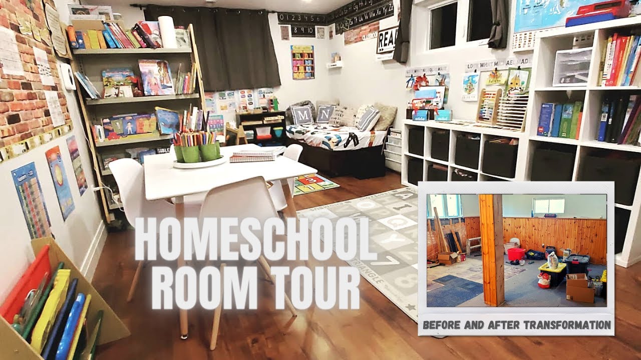 Homeschool Room Tour 2021 | Play Room Tour | Before and After Basement Renovation
