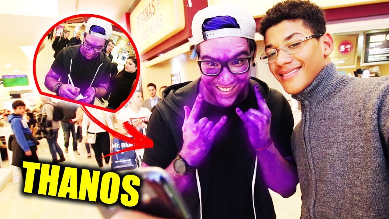 MEU AMIGO COM TINTA PERMANENTE NO SHOPPING ! *virou thanos*