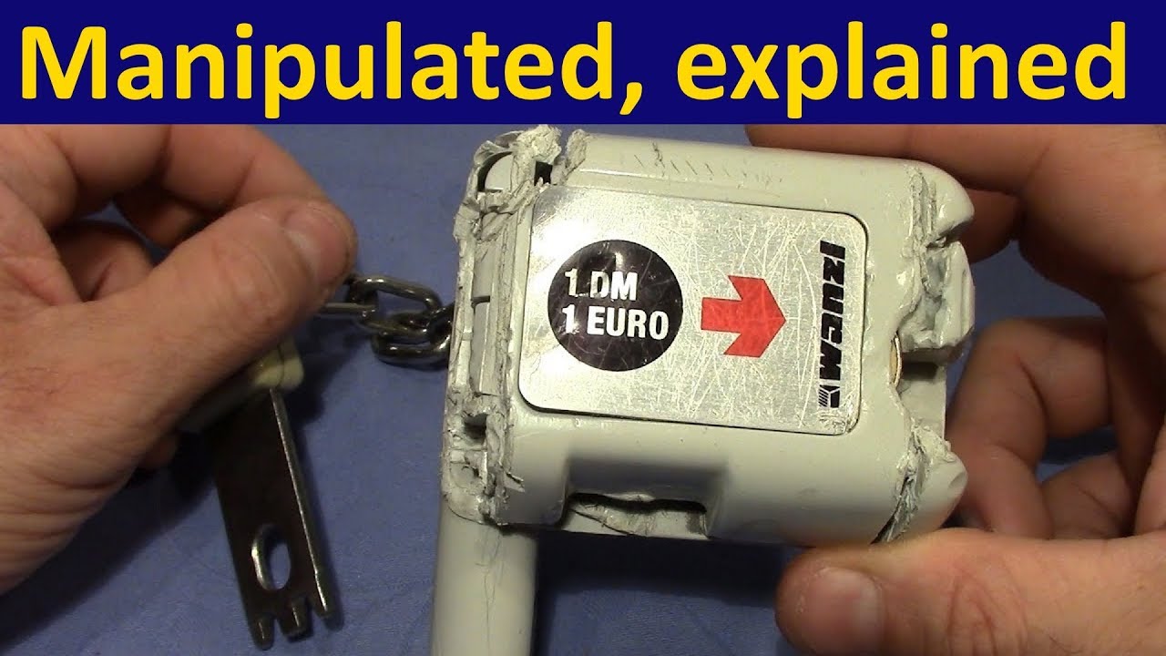 (picking 400) Another shopping cart lock manipulated and explored - got one EURO for compensation