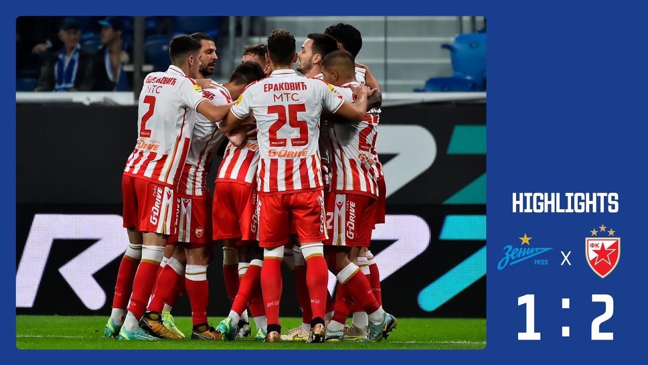 Zenit - Crvena zvezda 1:2, highlights