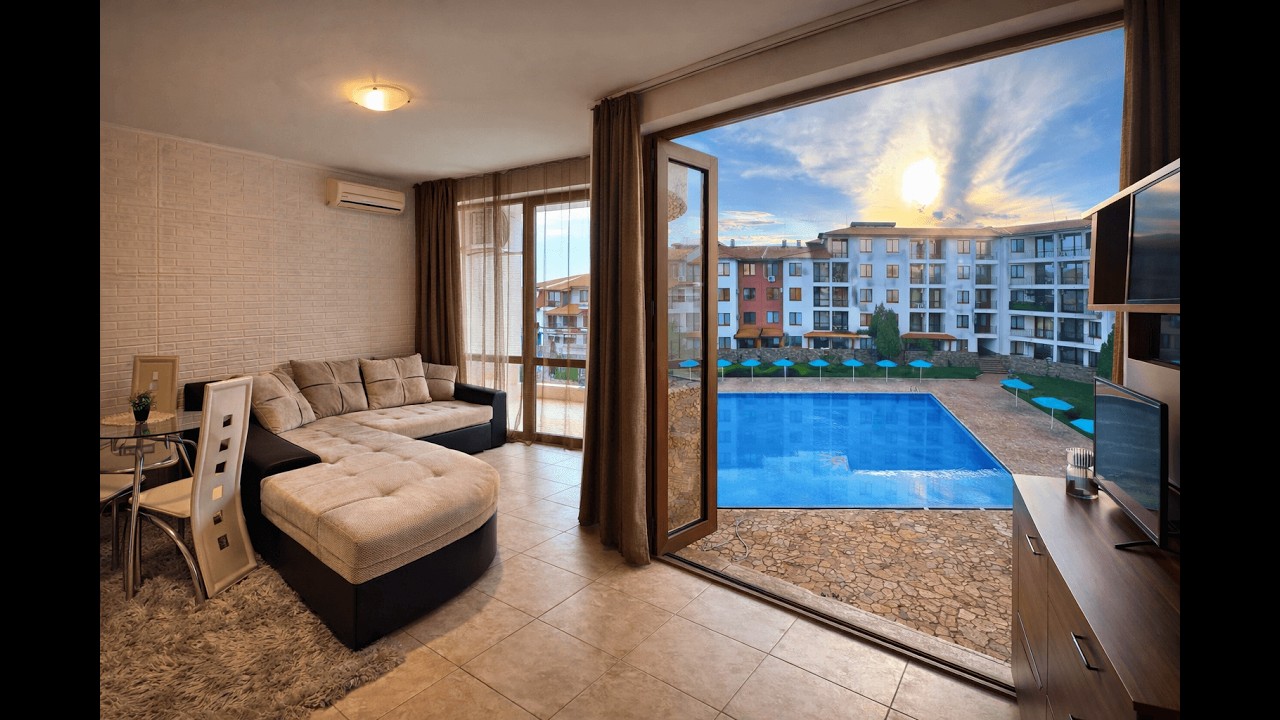 APARTAMENT Z 1 SYPIALNIĄ I WIDOKIEM NA BASEN W APOLLON NESSEBAR