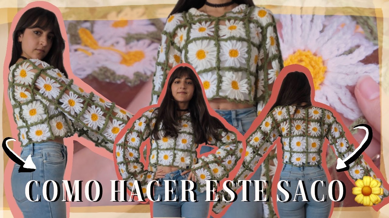 Cómo tejer un saco de margaritas paso a paso. Tutorial fácil de crochet