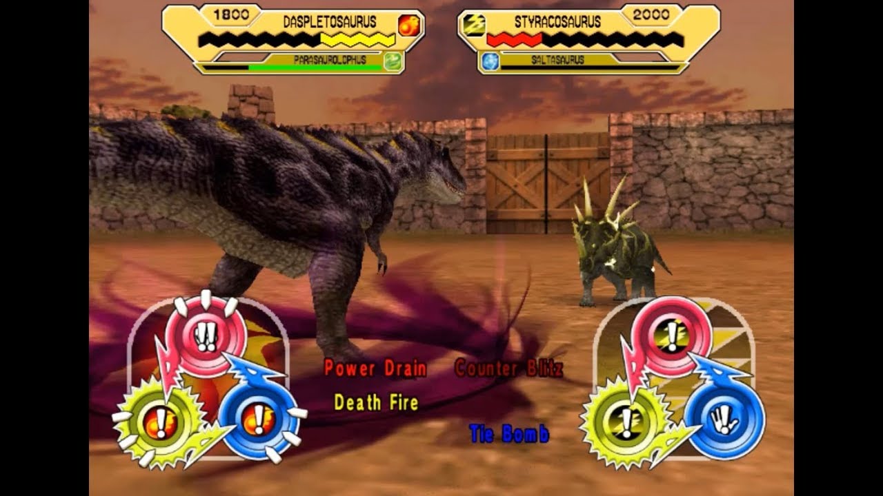 Dinosaur King Arcade Game 恐竜キング - Daspletosaurus X Majungasaurus VS the Alpha Fortress [Hard]