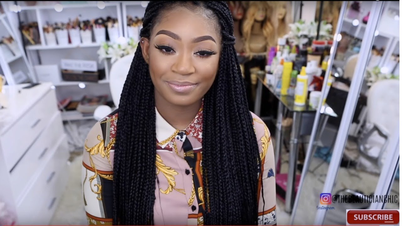 HAIR BRAIDING |BOX BRAIDS AND A QUICK MAKEUP |NOT EVERYTIME WIG !!!XPRESSION COLOUR 1