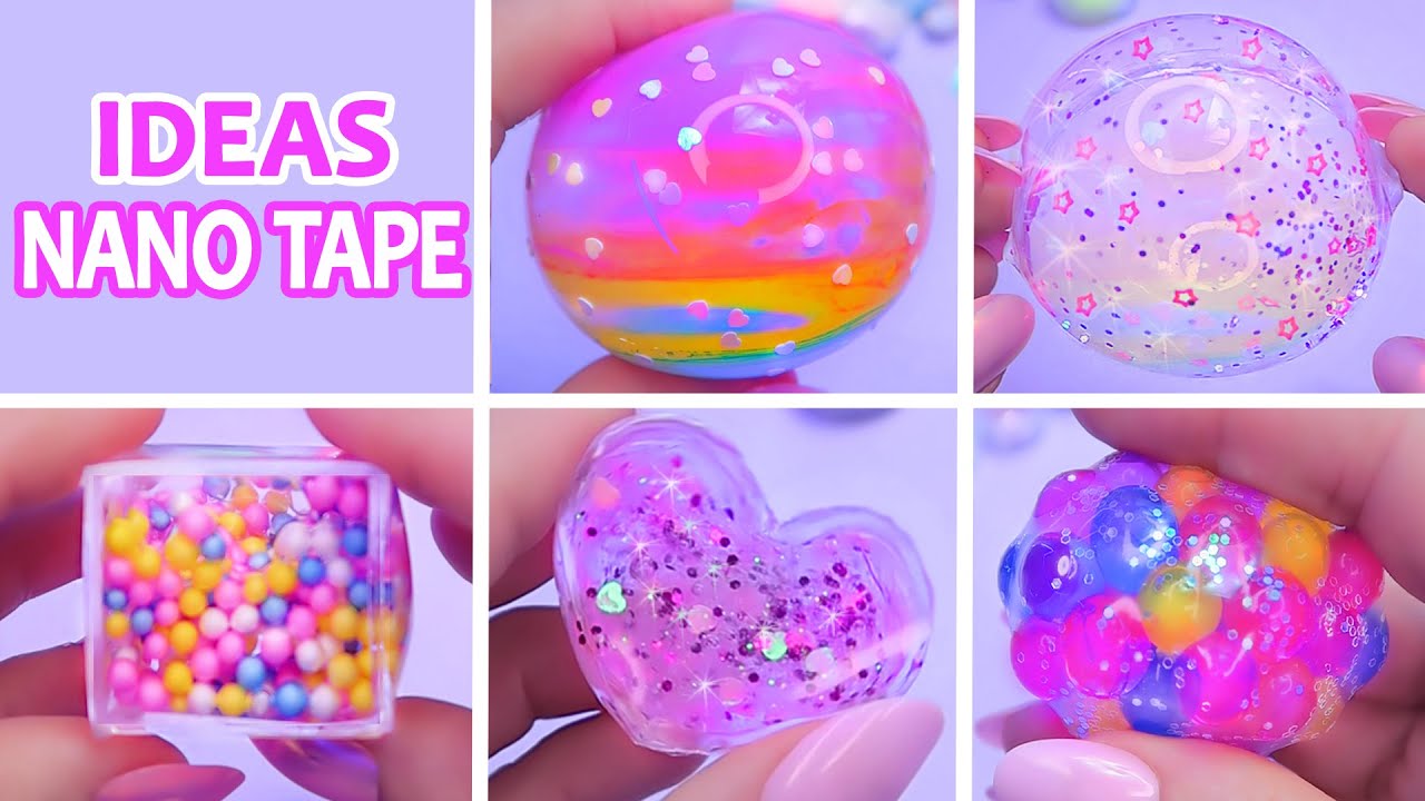 5 Ideas con cinta adhesiva Nano Tape: Globos, Squishy coraz&oacute;n, cubo, orbeez...