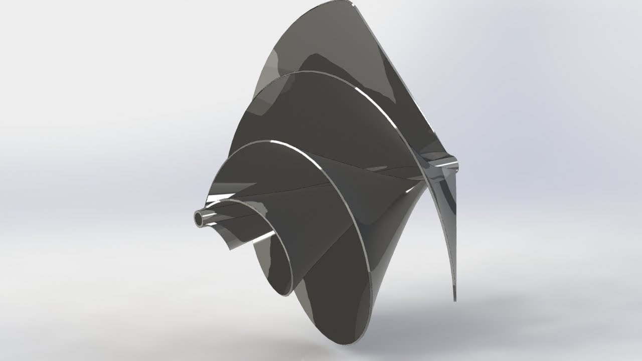 Como modelar una Turbina de Arquímedes en SolidWorks, utilizando comandos de superficie.