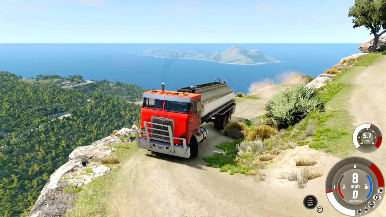 BeamNG Gameplay - Transporting Petrol Tanker Jungle Ke Raste Faas Gaya 
