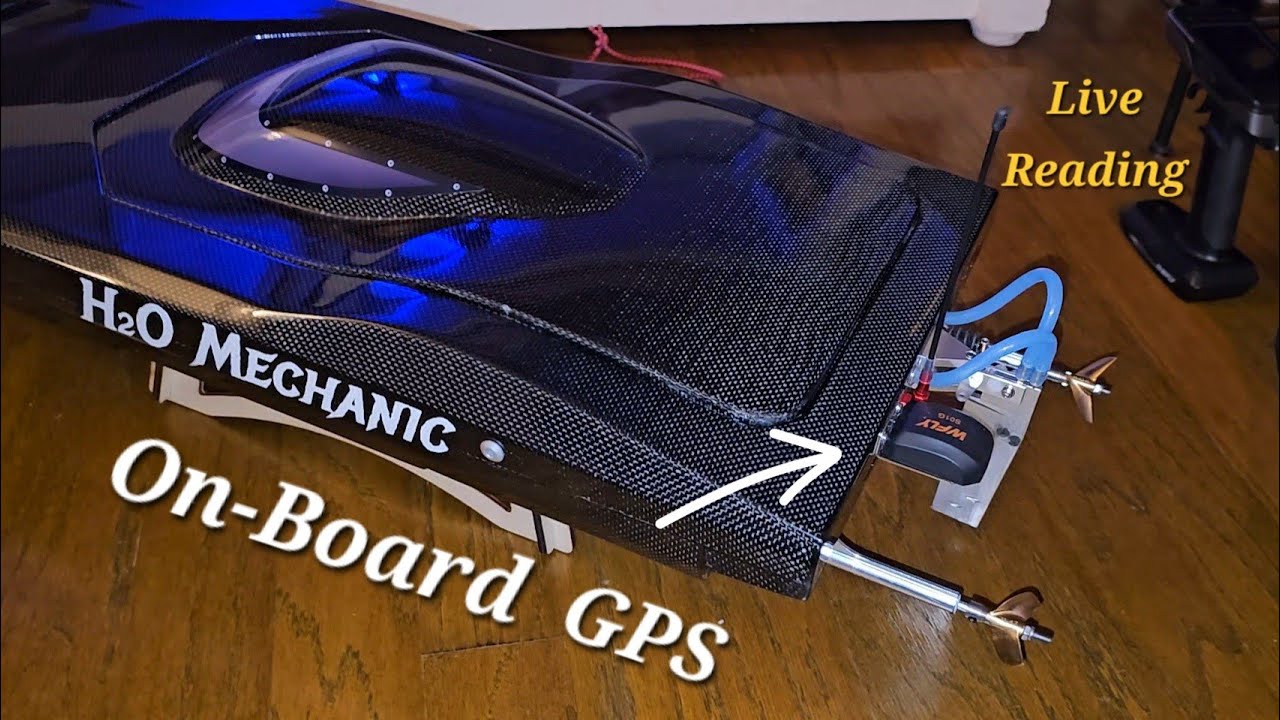 Live Gps Speed on a Carbon Fiber RC Boat. $200 & Displays on Controller! WFLY x9